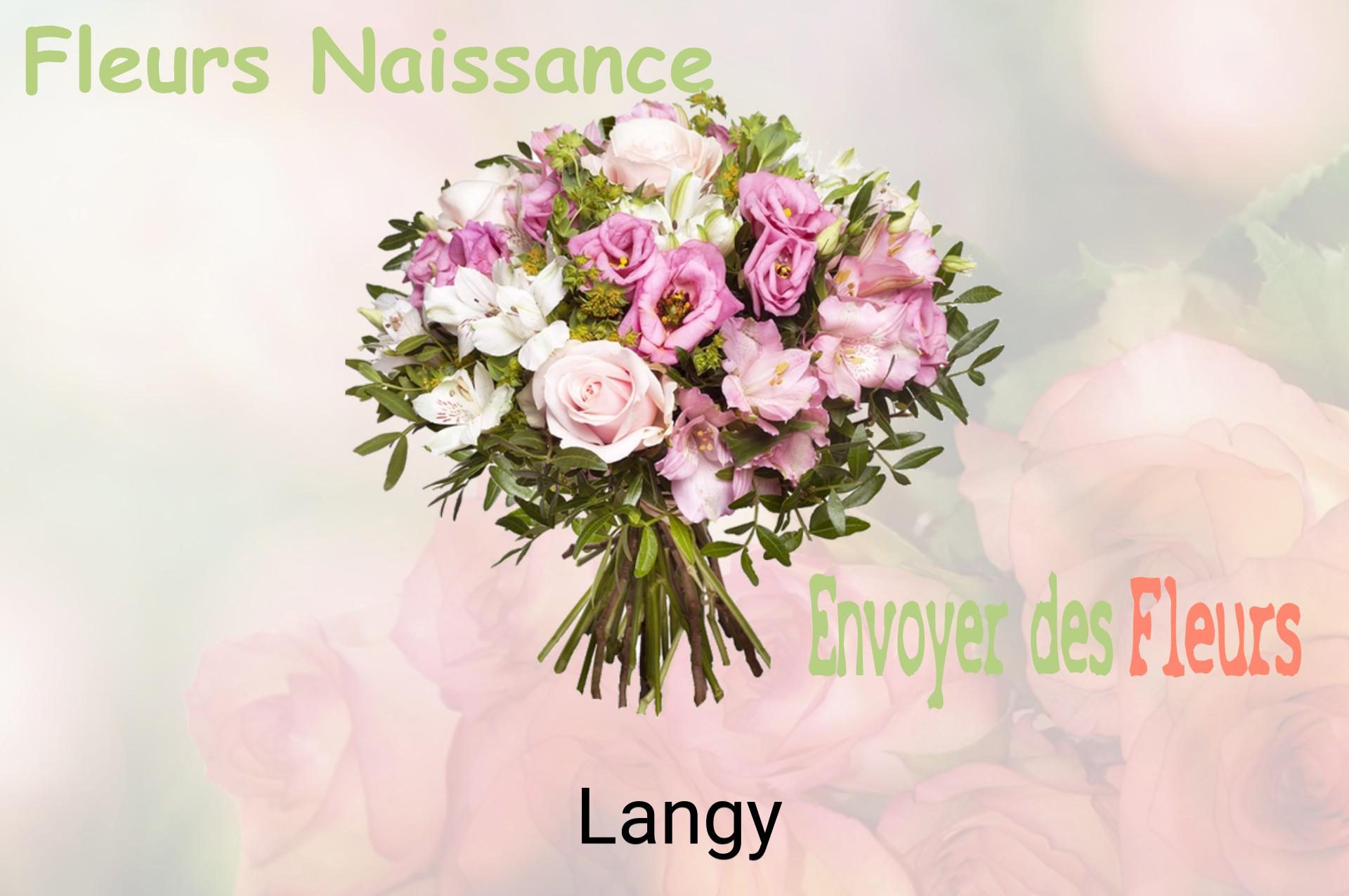Bouquet de fleurs de naissance livré à Langy
